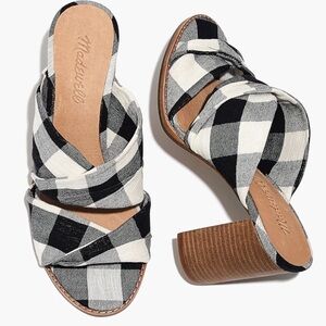 Madewell The Alexandria Mule in Gingham Check - size 6 - NEW